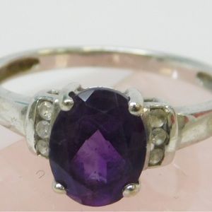 Preloved Solid 10K Amethyst/CZ Ring